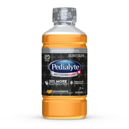 Pedialyte Advanced Care Plus Electrolyte Drinks - Orange - 33.8 fl oz: Kosher, Halal, Non-Caffeinated, Added Prebiotics