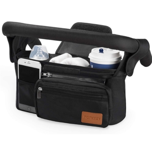 Momcozy Universal Stroller Organizer with Insulated Cup Holder Detachable Phone Bag & Shoulder Strap, Fits for Stroller Like Uppababy, Baby Jogger, Britax, BOB, Umbrella and Pet Stroller
