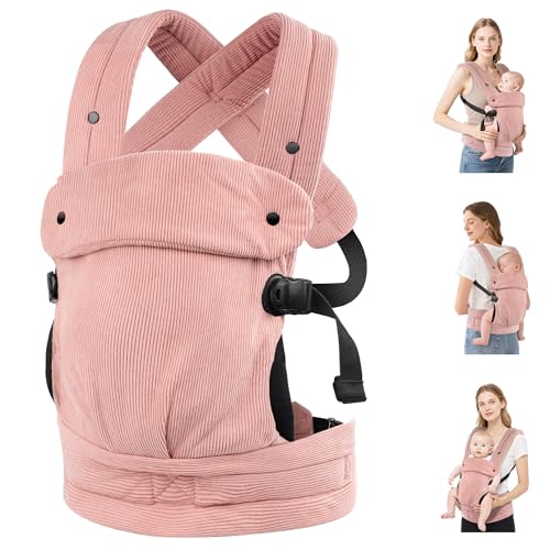 Baby Carrier Newborn to Toddler- Ergonomic,Cozy and Lightweight Infant Carrier for 7-40lbs,3 Carry Positions Newborn Carrier