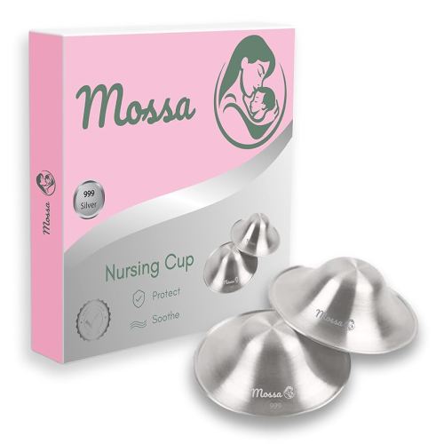 Mossa The Original 999 Silver Nursing Cups,Nipple Covers Breastfeeding,Nipple Shields for Nursing Newborn,Newborn Breastfeeding Haves for Soothe and Protect Your Nursing Nipples