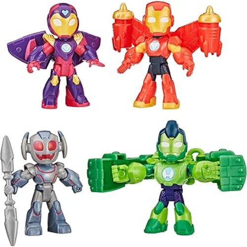 IRON MAN AND HIS AWESOME FRIENDS Marvel Iron Armor Figure Pack, 3-Inch Action Figures, Toy Playsets for Boys & Girls, Ages 3+ (Amazon Exclusive)