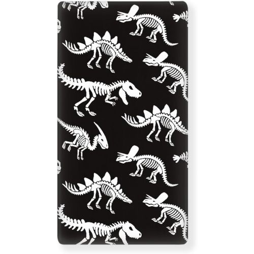 Dinosaurs Skeletons Baby Crib Sheets Black 52x28x8 in Fitted Crib Sheet, for Boys Girls, for Standard Crib, Toddler Bed Sheet, Toddler Mattress, Cute Baby Mattress Sheets