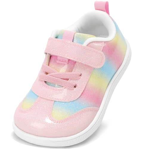 STQ Toddler Girls Boys Wide Toe Barefoot Shoes Kids Walking Tennis Comfort Sneakers Lightweight Breathable Gym Shoe