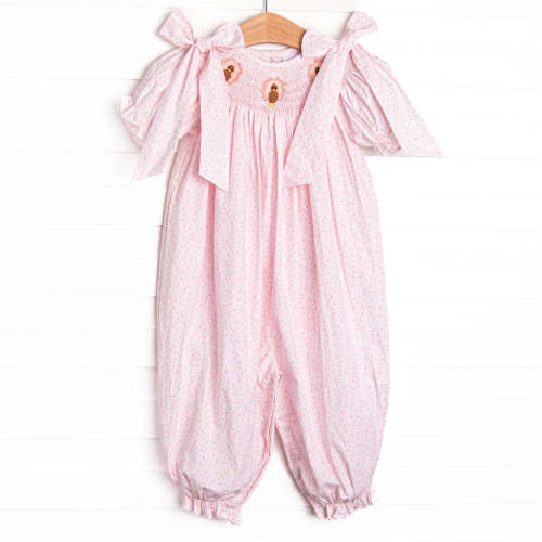 Gobble Garden Smocked Romper, Pink – Stitchy Fish