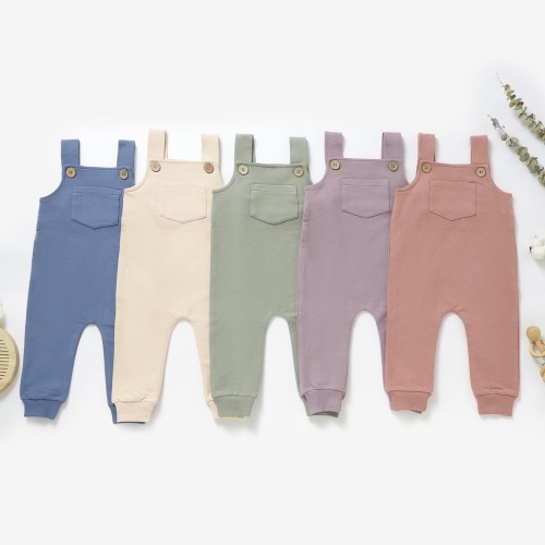 Organic Cotton Long Dungarees | 0-3 Years Baby Clothes | Gender-Neutral Outfit | Sustainable Baby Shower Gift | Tiny Alpaca