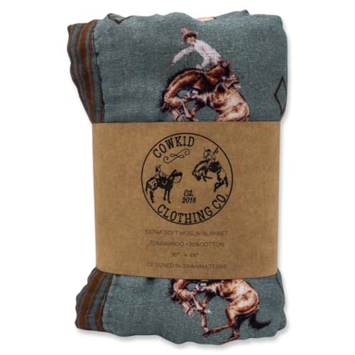 Cowkid Clothing Company Blanket (Teal Bronc)