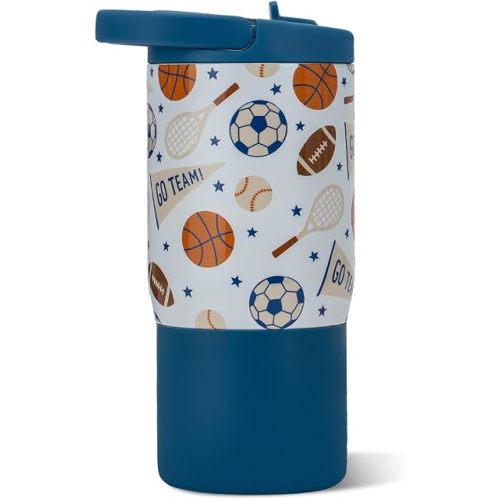 HydroJug Sport 14 oz For Kids 4+ Water Bottle with Straw, All-Stars