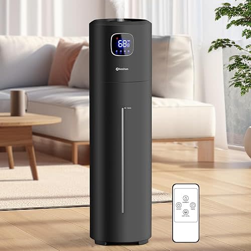 Large Humidifiers for Bedroom, 9L/2.5Gal Ultrasonic Cool Mist Humidifier, Easy Clean Humidifier with 350ML/H Large Mist Speed, Quiet Tower Humidifier, Suitable for Kids Room Plant Yoga (Black)