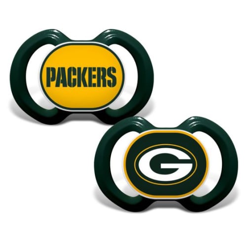 Green Bay Packers Team Color 2-Pack Pacifiers at the Packers Pro Shop