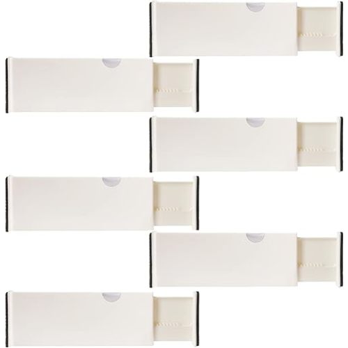 6 Drawer Organizer and Dividers, Organize Silverware and Utensils in Home Kitchen, Divider for Clothes in Bedroom Dresser, Designed to Not Snag Underwear and Bra Fabrics, Bathroom Storage Organizers