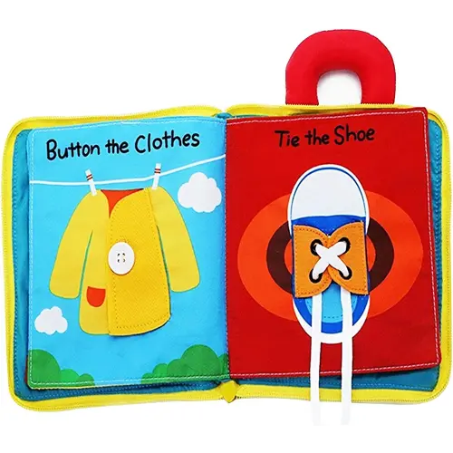 beiens Quiet Book Montessori Toys, Busy Board for Toddlers 1 2 3 4, Toddler Activities Busy Book, Toddlers Travel Toy, Sensory 3D Cloth Books for Infants Baby Boys and Girls Gift