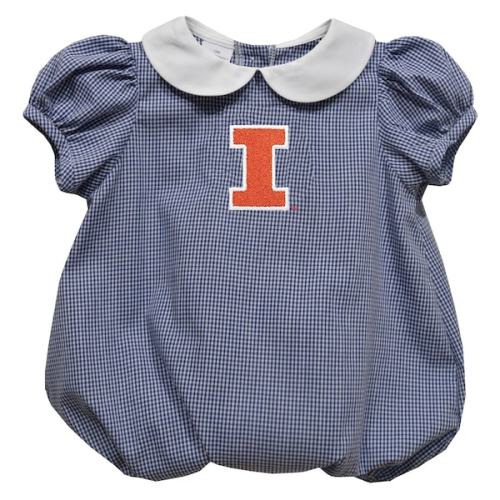 Girls Infant Vive La Fete  Navy Illinois Fighting Illini Puffy Bubble Dress
