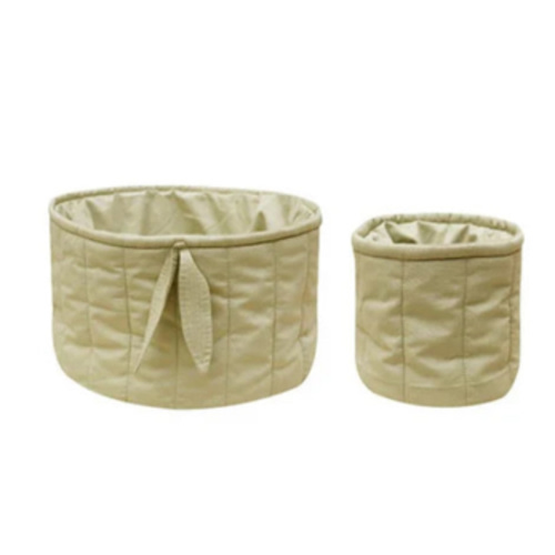Bambie Quilted Baskets, OLIVE - Set of 2