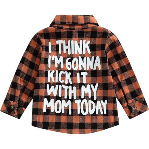 Toddler Long Sleeve Shirt Baby Boy Girl Plaid Top for Toddler Spring Winter Coat for Kid