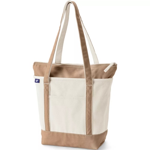 Medium 5 Pocket Open Top Canvas Tote Bag | Lands' End