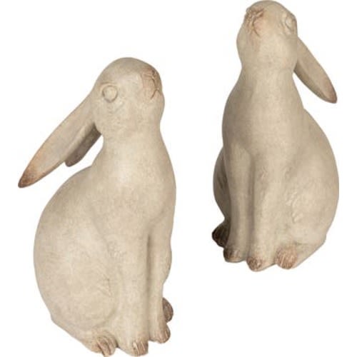 Charming Resin Rabbit Bookends, Grey