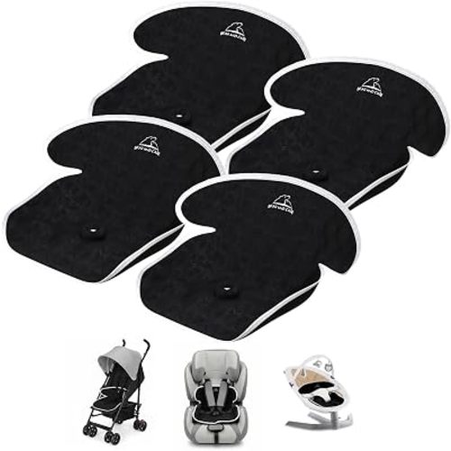 Bear and Care - Piddle Pads - Strollers, Bouncers & Car Seat Pad, Waterproof & Machine-Washable Cover on Car Potty for Toddler Toilet Training (Black, Pack of 4)
