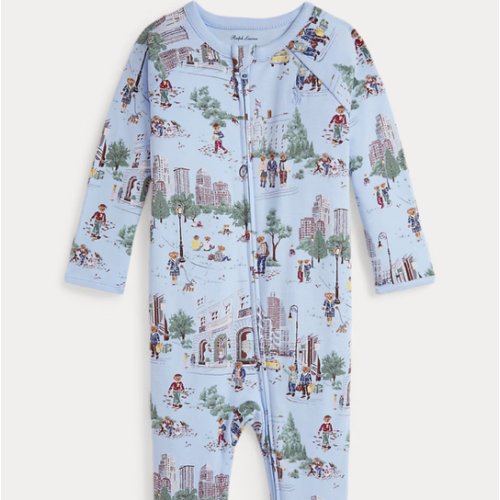 Polo Bear Cotton Footed Coverall new born