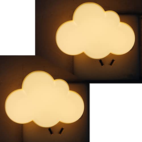 AUSAYE 2Pack LED Night Light Plug in Lamp Cloud Night Light Mini Pretty Night Lights for Adults Kids NightLight
