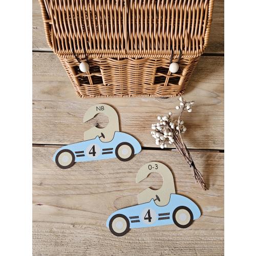 Retro Baby Closet Dividers – Vintage Racing Car Nursery Decor – Clothes Size Labels Newborn to 5T – Baby Shower Gift