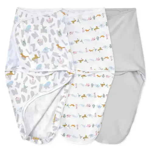 aden + anais alphabet animals wrap swaddles 3 pack