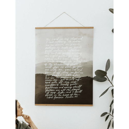 Psalm 23: Large Poster with Banner Wood