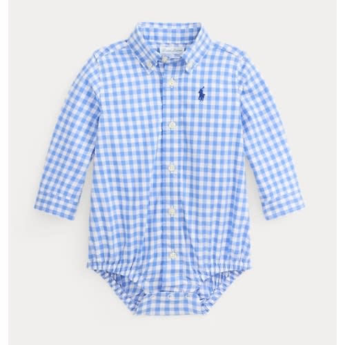 Gingham Cotton Poplin Bodysuit
