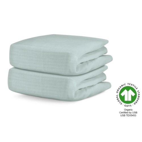 Breathable Organic Fitted Mini Crib Sheets - Mini / Sage Solid