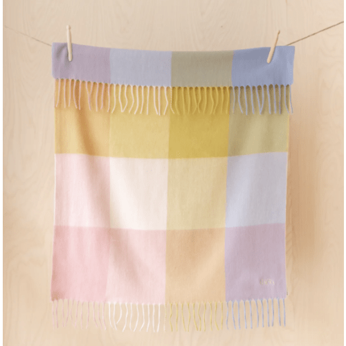 Lambswool Baby Blanket in Pink Block Check – TBCo