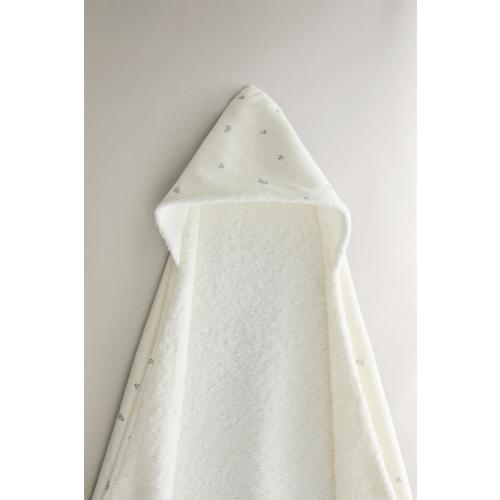 FLORAL HOODED BABY TOWEL - Ecru | ZARA United States