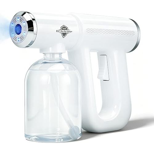 Disinfectant fogger, K12 Blue Ray Disinfectant Fogger Machine, ULV Nano Sanitizer Gun, Cordless Rechargeable Handheld Sanitizing Sprayer, Electrostatic Portable Sprayerf for Home, Office or Travel