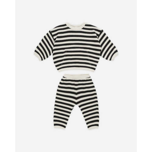 Waffle Slouch Set || Black Stripe
