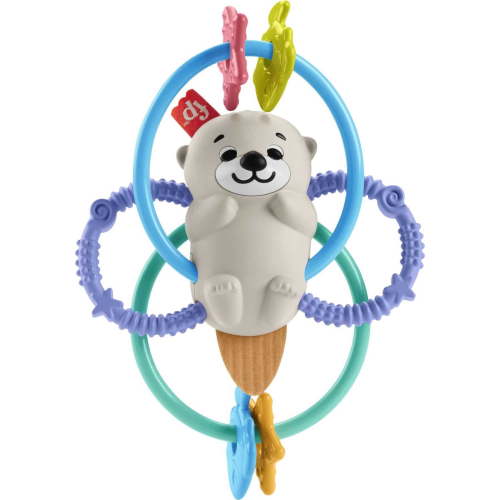 Fisher-Price Baby Rattle and BPA-Free Teething Toy for Newborns, Twist & Teethe Otter, Unisex, New