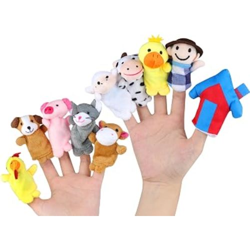 RIY 10Pcs Story Time Finger Puppets - Old Macdonald Had A Farm Educational Puppets Easter Basket Stuffers