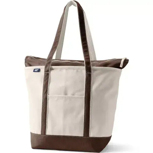 Medium 5 Pocket Open Top Canvas Tote Bag | Lands' End