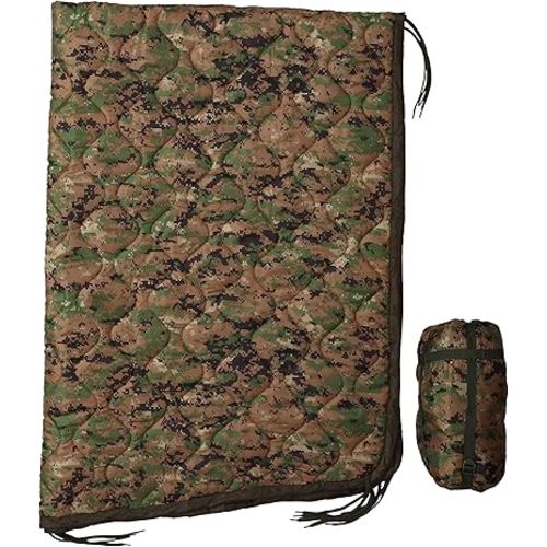 USGI Industries Military Woobie Blanket | Thermal Insulated Camping Blanket, Poncho Liner | Large, Portable, Insulation, Water-Resistant, for Hiking, Survival | Compression Carry Bag