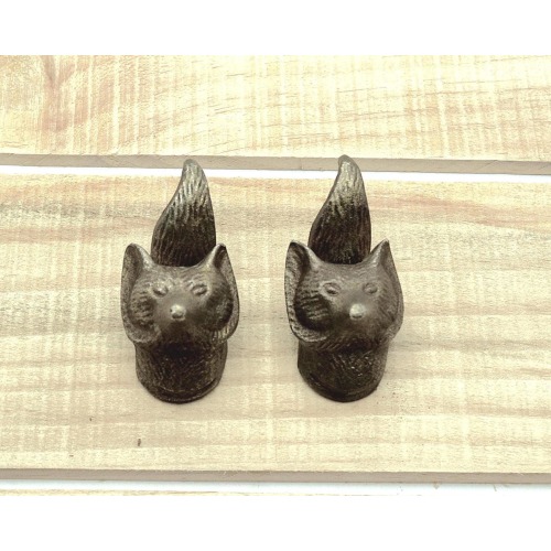 Bronze Fox Face Knob, Iron Vixen drawer pull, Lake House cabinet hardware