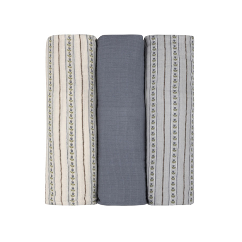 Baby Boy Muslin Swaddle Blanket 3-Pack | Jersey Cotton | Linear Tulip | Ely's & Co – Ely's & Co.