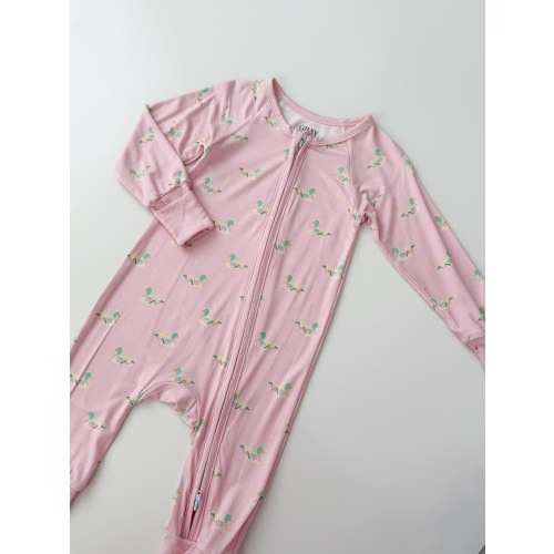 Pink Pond Parade Bamboo Zippy – Gray Children's Boutique
