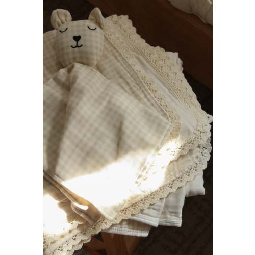 Cream Gingham Bear Lovey