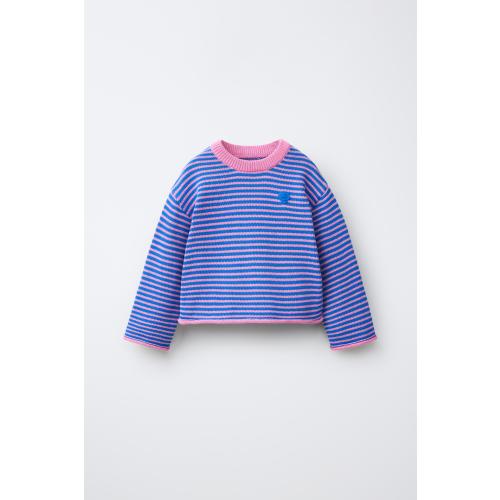 STRIPED EMBROIDERED HEART KNIT SWEATER - Multicolored | ZARA United States