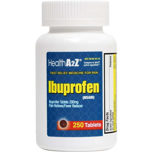 HealthA2Z Ibuprofen Tablets | 200mg | 250 Counts