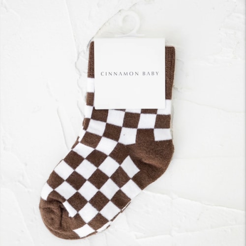 Checkered Socks - Chocolate