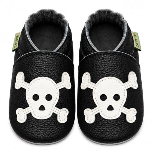 SAYOYO Baby Leather Moccasins Soft Sole Infant First Walker Shoes | Breathable leather, non-slip suede sole, flexible fit, elastic ankle, for infants 0-36 months, easy clean