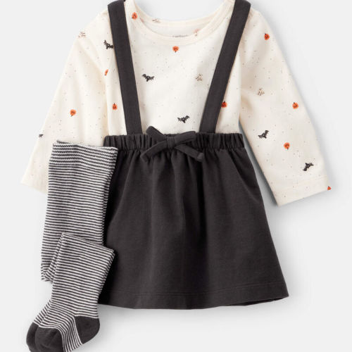 White/Black Baby 3-Piece Halloween Tee & Jumper Set | Carter’s Oshkosh Canada