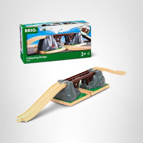 BRIO World Collapsing Bridge for Wooden Train Set - 3-Piece Accessory - FSC-Certified - Compatible with BRIO Railway and Train Track Sets - Encourages Fun Creativity - Kids Ages 3 & Up