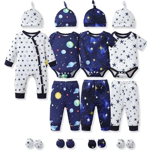 NZRVAWS Preemie Newborn Gender Neutral Baby Clothes Baby Boy Girl Clothes Infant Layette Essential Set 19 Pieces 0-18 Month
