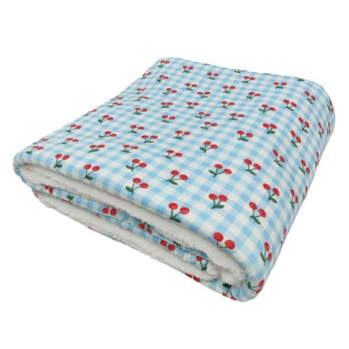 Cherry Picnic Fuzzy Bamboo Blanket