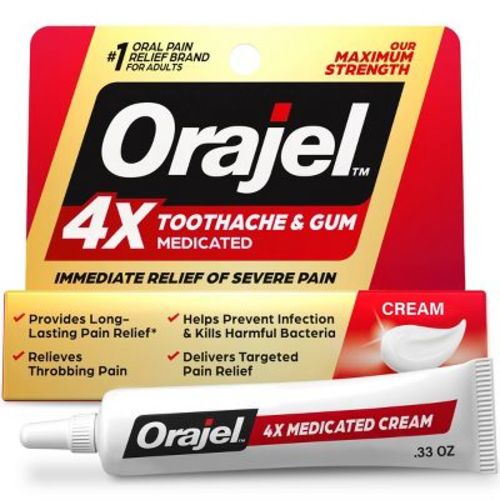 Orajel 4x Medicated Severe Toothache and Gum Pain Cream - 0.33oz
