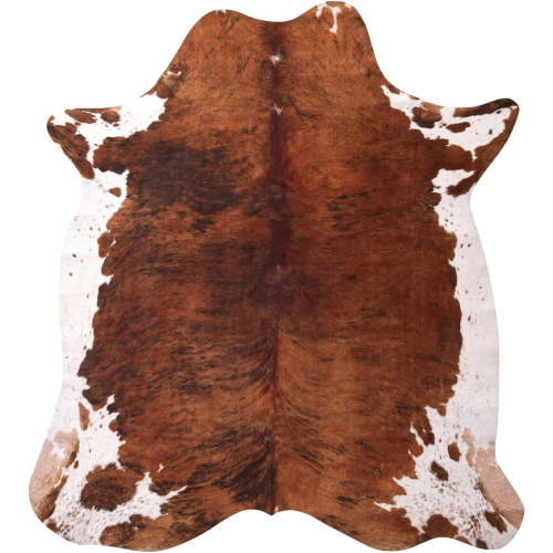 Noahas Faux Cowhide Rug Cow Print Area Rug for Bedroom Living Room Home Decor Western Floor Carpet,5.2'x6.2',Khaki & Brown